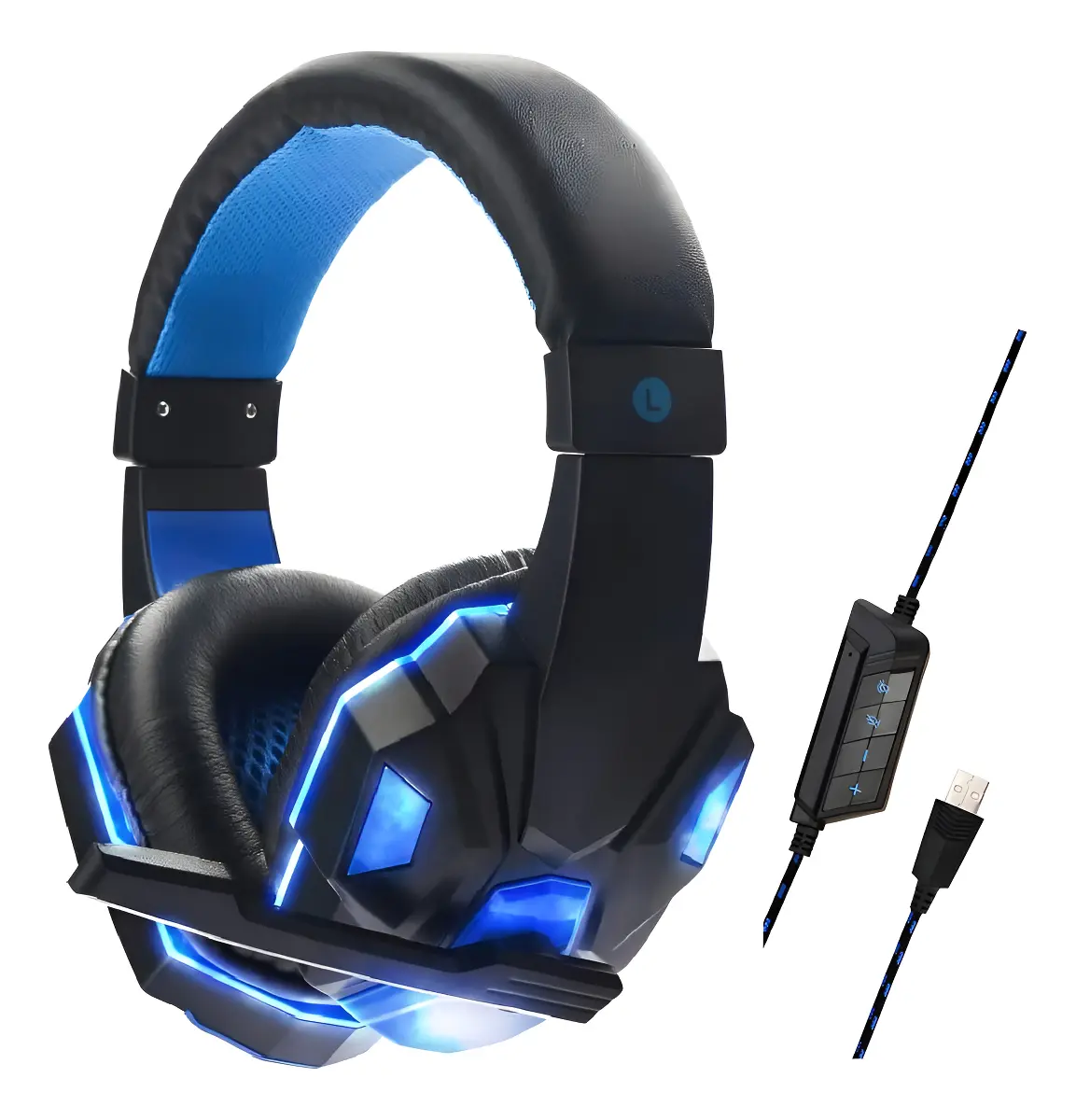 Auricular Gamer Skyway Sonido 7.1 Led Microfono Pc Consola